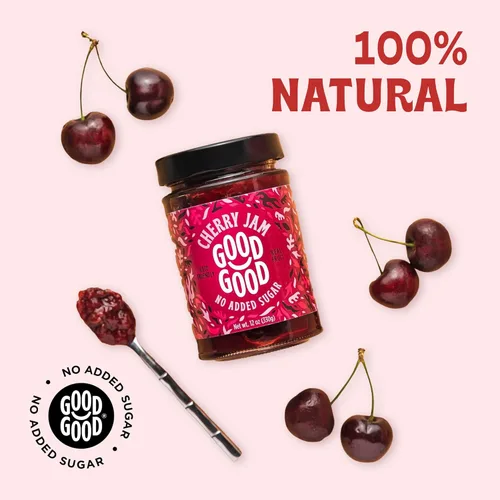 Miniatura 3 de GOOD GOOD Cherry Jam - Sin azúcar añadida - Bajo en calorías - Sin gluten y vegano - Apto para diabéticos y keto - 12 oz / 330 g (paquete de 1)