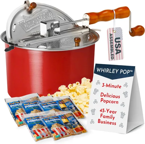 Miniatura 10 de Whirley - Máquina original de palomitas de maíz – Máquina de palomitas de maíz de 3 minutos para la noche de cine en casa y aperitivos nocturnos