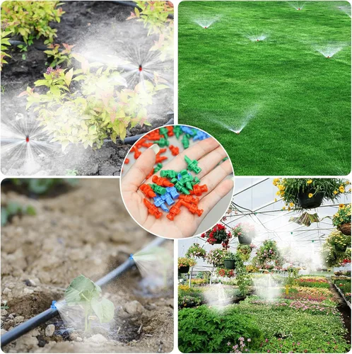 Miniatura 6 de 150 emisores de riego por goteo, cabezales de micro aspersores, rociadores de refracción de rociadores para plantas, sistema de agua de césped