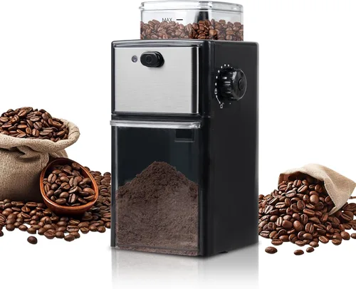 Molinillo de café eléctrico para uso doméstico, molinillo de granos de café con 12 ajustes de molienda para expreso, goteo y prensa francesa,