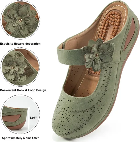 Miniatura 2 de Alicegana Sandalias elegantes de verano para mujer, con puntera cerrada, estilo casual, sin cordones, con gancho ajustable