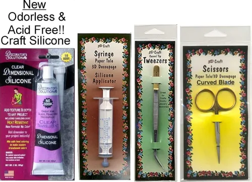 Miniatura 3 de Kit completo de suministros y herramientas para arte 3D Paper Tole y manualidades de fabricación de tarjetas, 13 artículos de calidad más kit