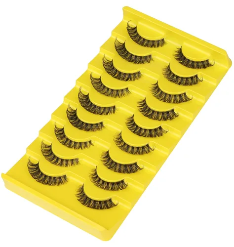 Miniatura 8 de Pestañas postizas naturales rusas en tira, pestañas finas de ojo de gato, pestañas de visón, pestañas falsas 3D, curvatura D, pestañas falsas