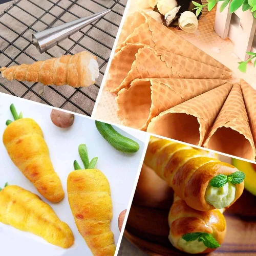 Miniatura 5 de Juego de 30 moldes para cuernos de crema, juego grande de formas para cannoli de acero inoxidable, kit para cannoli para hornear, caparazón de Juego