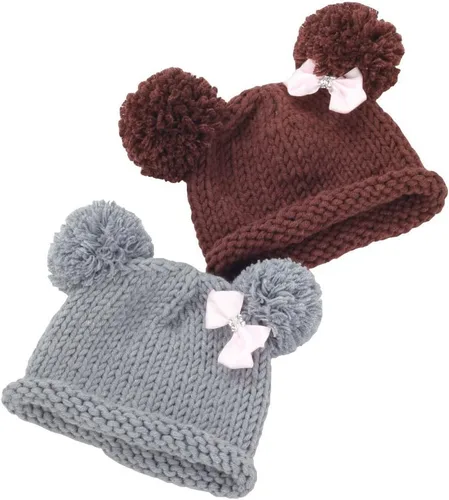 Miniatura 3 de zefen Bestknit - Gorro de punto con pompón, diseño de ganchillo