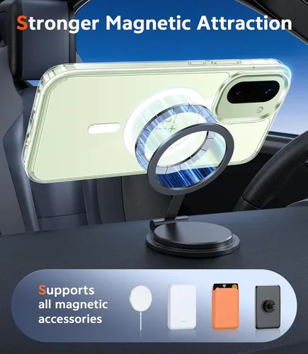 Miniatura 322 de FNTCASE Funda para iPhone 13 Pro-Max: Fundas magnéticas transparentes compatibles con Magsafe Slim anti amarillamiento protección contra caídas