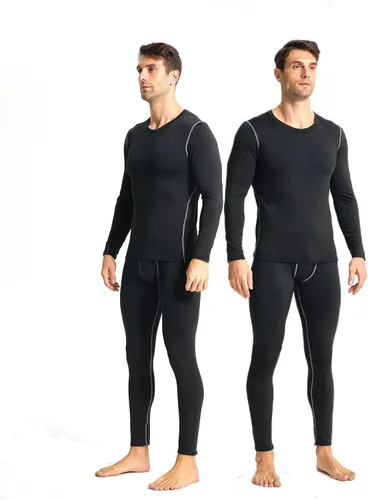Miniatura 2 de YUSHOW Ropa interior térmica para hombre con forro polar largo conjunto de capa base de hockey clima frío invierno
