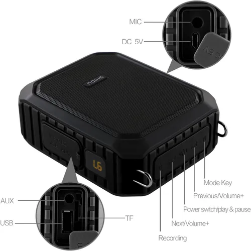 Miniatura 7 de Amplificador de voz inalámbrico con Bluetooth 5.3 Sistema PA portátil de 18 W con clip de cintura, micrófono megáfono recargable impermeable