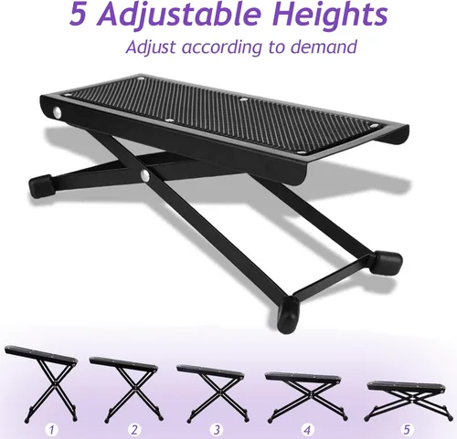 Miniatura 3 de Reposapiés de pedicura, soporte de pedicura antideslizante plegable ajustable para salón de spa, tratamiento de belleza, color negro