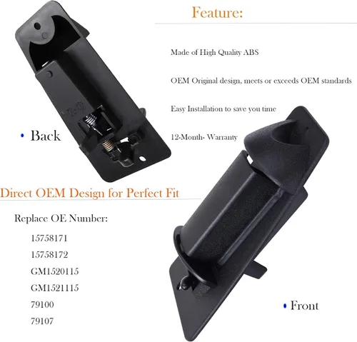 Miniatura 4 de Manija de puerta de cabina extendida para Chevy Silverado GMC Sierra 1500 2500 3500 1999 2000 2001 2002 2003 2004 2005 2006 2007 Exterior trasero