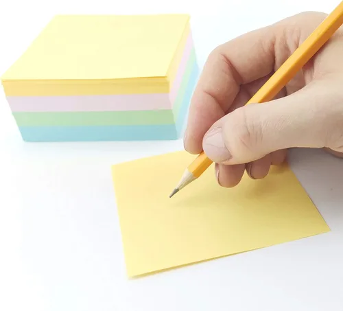 Miniatura 3 de D.RECT Cubo de notas adhesivas pastel – Notas sueltas 3.346 x 3.346 in – 40 mm de altura – 1 unidad