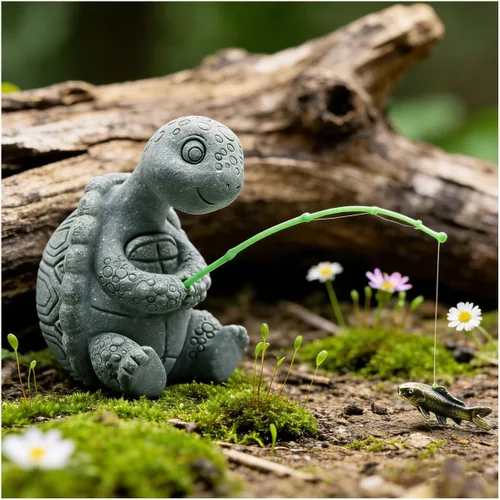 Miniatura 7 de Mini estatua de pescador para acuario, pequeñas figuras de pesca japonesas para jardín de hadas, acuario, estanque, bonsái, pecera, accesorios