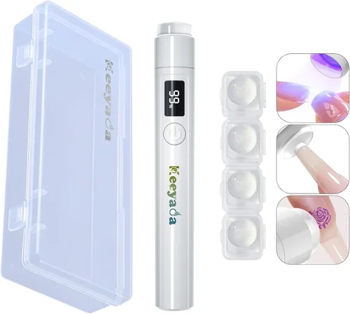 Luz UV de mano con cabezal de sellado de uñas, lámpara LED portátil de 3 W, secador de uñas USB recargable inalámbrico con sello de silicona,