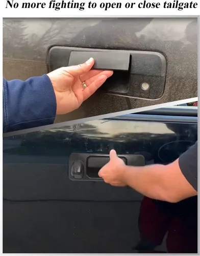 Miniatura 5 de SYOAUTO Manija de puerta trasera para Toyota Tundra 2014-2019 y Toyota Tacoma 2016-2020 manija de pestillo con orificio trasero para cámara