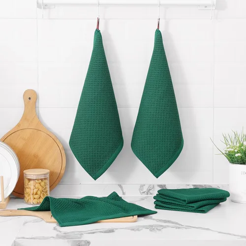Miniatura 124 de Kitinjoy - Paños de cocina de 100 % algodón, tela de tejido gofrado, paño de limpieza ultrasuave, absorbente y de secado rápido. Beige