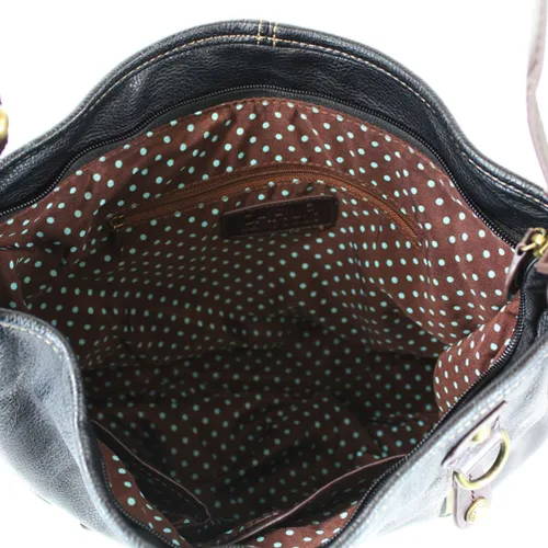 Miniatura 7 de Chala Bolsos de mano estilo casual suave con hombro grande o bolso cruzado con llavero color azul marino Búho
