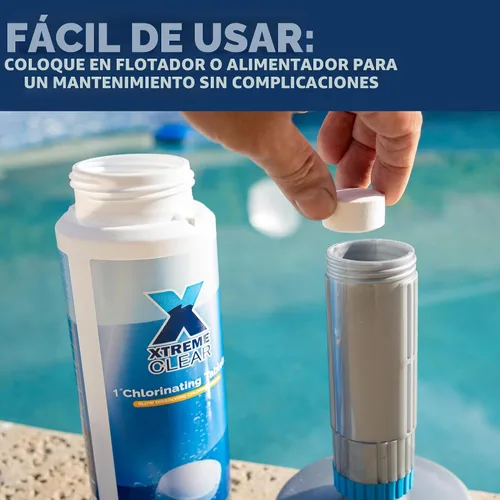 Miniatura 3 de XtremeClear Tabletas de Cloro de 1" para Piscina, Jacuzzi y Spa Elimina Bacterias y Algas Desinfectante Hace el Agua Limpia y Cristalina