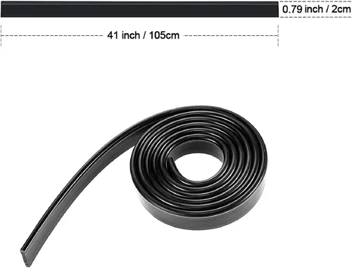 Miniatura 2 de Escobilla de goma de silicona de repuesto para puertas de ducha, ventanas, limpieza de vidrio, 41 pulgadas Negro