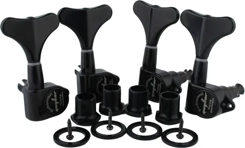 Guyker Afinadores de Bajo para Guitarra (4 para la derecha) - Clavijas de afinación selladas de 1:17 de relación para cabezal de máquina de Negro
