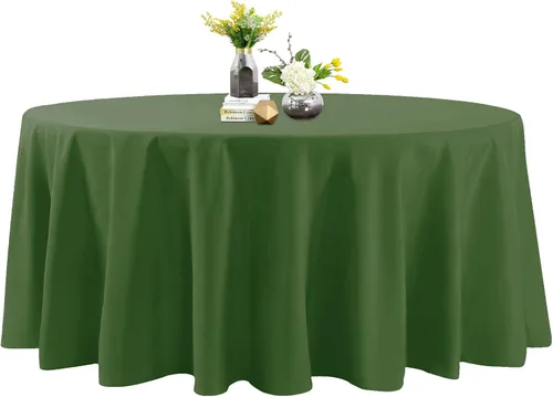 Miniatura 80 de Mantel de poliéster lavable de 90 pulgadas, resistente a las manchas y a las arrugas, mantel decorativo para mesa de comedor, fiestas de bufé y Negro