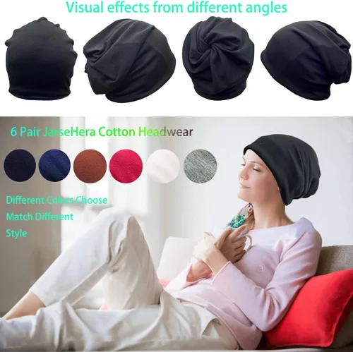 Miniatura 2 de JarseHera Gorro holgado para mujer, 6 piezas, para dormir, para quimioterapia, cáncer, turbante
