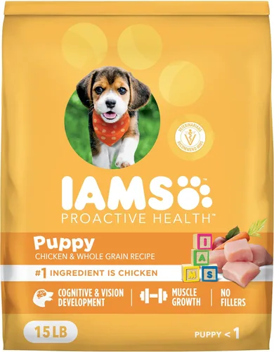 IAMS Proactive Health Alimento para cachorros con pollo real, bolsa de 15 libras