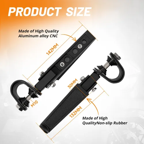 Miniatura 3 de Oumurs Estriberas abrazadera U compatible con 1 pulgada - 1.25 pulgadas 1 1/4 pulgadas protector de motor U-Clamp Estriberas compatibles con Harley