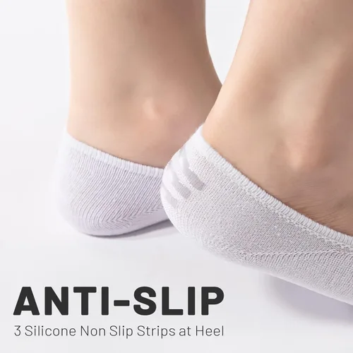 Miniatura 5 de IDEGG Calcetines invisibles para mujeres y hombres, 12 pares de calcetines atléticos antideslizantes de corte bajo casuales con antideslizantes