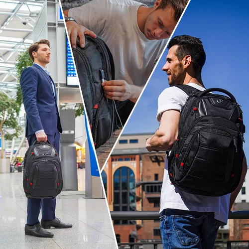 Miniatura 2 de Swissdigital - Mochila de diseño para viaje para hombres, compatible con TSA, con carga USB, protección RFID, mochila de negocios para laptops