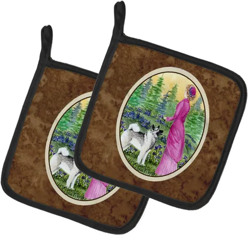 Miniatura 290 de Caroline's Treasures SS8617PTHD - Juego de soportes para ollas de cocina resistentes al calor, almohadillas calientes para horno para cocinar, Husky