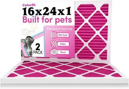 Miniatura 23 de Colorfil - Filtro de aire de 18 x 18 x 1 pulgadas, filtros que cambian de color para olores de gatos y perros, filtro de aire acondicionado MERV 8