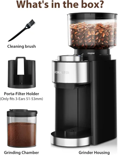 Miniatura 7 de Aromaster Molinillo de café de rebabas, temporizador ajustable de 2 a 12 tazas, color negro