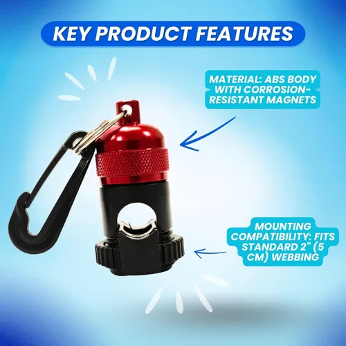 Miniatura 2 de Buceo Regulador Magnético Pulpo Manguera Soporte Clip (Rojo)