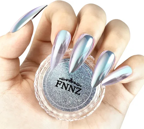 Miniatura 10 de FNNZ Polvo para uñas cromado camaleón, polvo de pigmento para uñas con cambio de color, polvo de purpurina con efecto espejo mágico camaleón, efecto