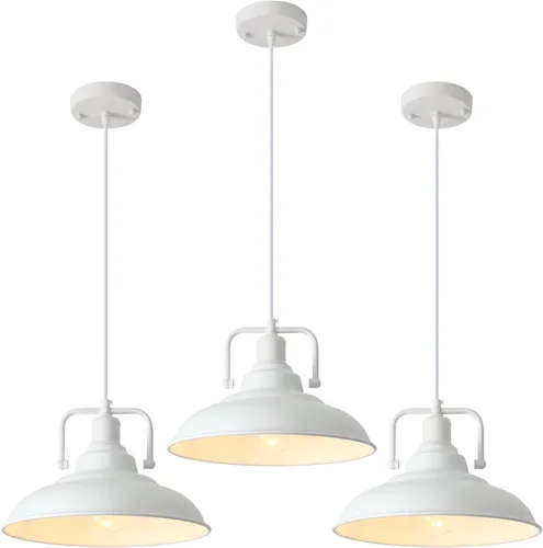 Miniatura 9 de Lámpara colgante negra de 12.5 pulgadas, paquete de 3 unidades, luz colgante de granja, iluminación colgante industrial, luces colgantes de cocina