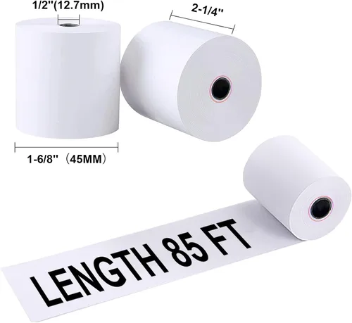 Miniatura 2 de Jayard Rollos de papel térmico de 2-1/4 pulgadas x 85 pies para tarjetas de crédito, rollos de papel térmico de 2.25 x 85 pies, rollos de caja