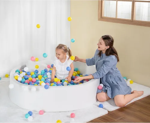 Miniatura 8 de Pozo de bolas suave extra grande para niños pequeños, 51 x 11.8 pulgadas de espuma para bebés y niños, gris oscuro