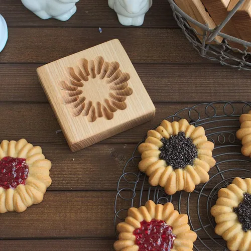 Miniatura 8 de Molde de Galletas de Madera Herramienta de Decoración de Galletas de Madera Moldes de Galletas 3D Molde de Hornear Gracioso Arte de Relieve Navidad