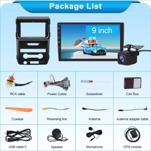 Miniatura 7 de Radio de coche para Ford F150 2009 2010 2011 2012, radio de pantalla táctil de 9 pulgadas de actualización con 2 GB + 32 GB, CarPlay/Android Auto