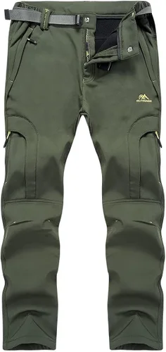Miniatura 3 de MANSDOUR Pantalones de nieve para hombre, para esquí, invierno, con forro polar, repelente al agua, pantalones de snowboard
