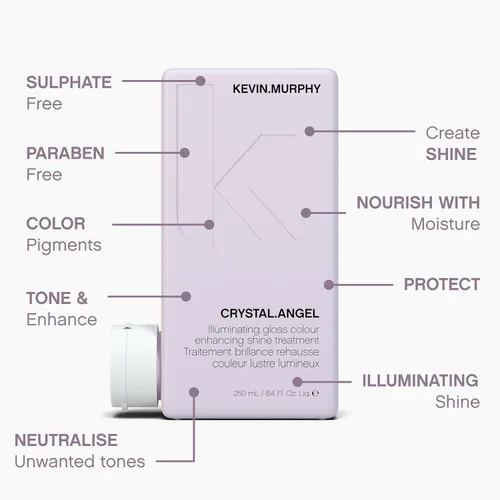Miniatura 4 de KEVIN.MURPHY CRYSTAL.ANGEL - Tratamiento para el cabello con brillo de color, para cabello teñido o natural, para tonos rubios y blancos, reparación