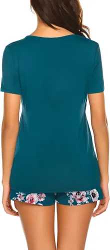 Miniatura 5 de Ekouaer - Conjunto de pijama de maternidad para el hospital o el hogar, con camiseta para lactancia y pantalón corto ajustable para el embarazo