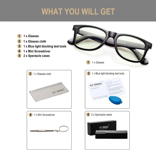 Miniatura 6 de GY Snail - Lentes de bloqueo de luz azul para hombres, anteojos de seguridad para juegos, alivio de fatiga ocular y mejor sueño