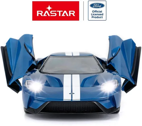 Miniatura 2 de RASTAR Auto RC 1/14 Ford GT Control remoto RC Race Toy Car para niños, puertas abiertas por manual, azul (2.4 GHz)