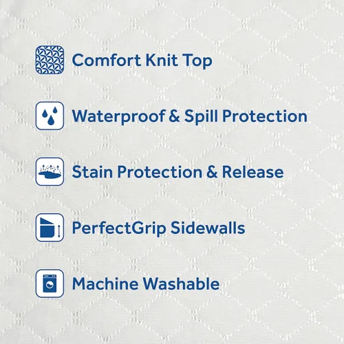 Miniatura 4 de Sealy Protección contra manchas y manchas y liberación, protector de colchón ajustable impermeable, tamaño King, cómodo, tejido suave, paredes