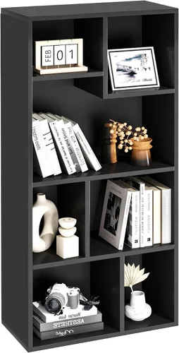 Miniatura 34 de VECELO Estantería para niños, 2 en 1 con estantes y 3 cubos de diferentes tamaños, organizador de madera para almacenamiento de juguetes para Blanco