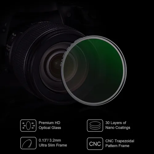 Miniatura 4 de NEWKS Filtro de difusión negra de 1/8 de 1/8, filtro de efecto cinematográfico de ensueño, ultra delgado, repelente al agua, resistente a