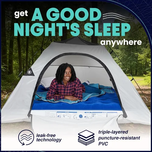 Miniatura 3 de EnerPlex Colchón de Aire para Acampar con Bomba Incorporada - Colchón Inflable Twin para Huéspedes de Viaje - Cama Portátil para Adultos y Niños