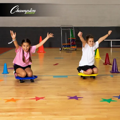 Miniatura 6 de Champion Sports marcadores polivinílicos de 10 pulgadas para objetivos. Ideales para entrenamientos y simulacros. Juego de 6 en verde, naranja
