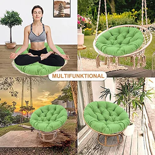 Miniatura 7 de HUHJYUGE Cojín redondo para asiento de columpio de 16 x 16 pulgadas, cojín colgante para silla de huevo, resistente al agua, para exteriores, tela